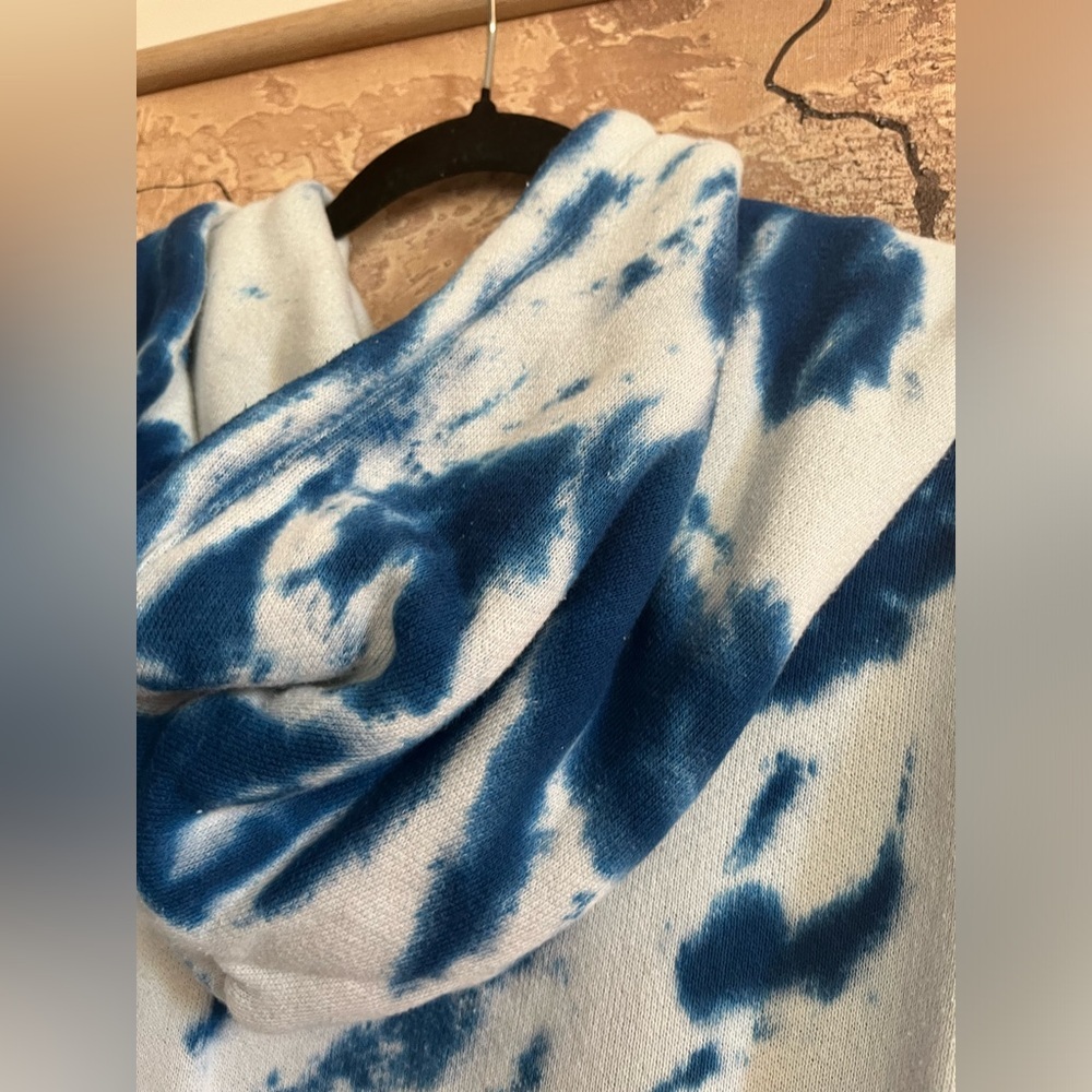 THE ELDER STATESMAN True Blue Tie-Dye Cotton & Cashmere Terry Hoodie - XL - Picture 14 of 16